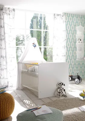 Produktbild von Kinderbett Baby Bett Jugendbett Kids Einzelbett Babybett "Christian I" Weiß