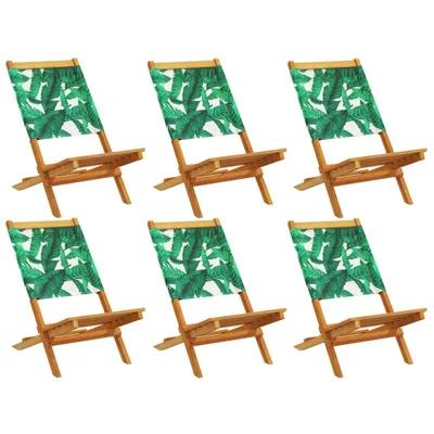 Produktbild von "2026 MODERNE"Stuhl Terrasse - Gartenstühle 6er set - Balkonmöbel - Campingstuhl elegantes Design - Klappbar Grün Stoff und Massivholz - 41x72x68cm - Gartenstühle NeuMöbel357352