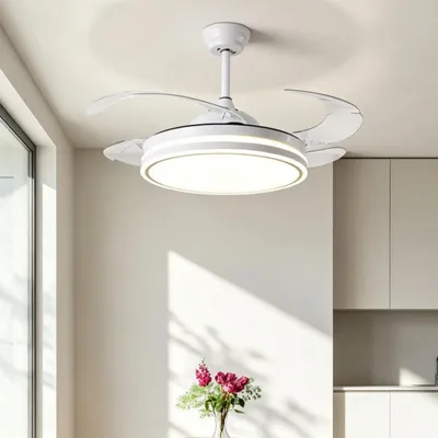 Produktbild von ZELURXX LED Deckenventilator 108 cm, leiser Gleichstrommotor, 6 Geschwindigkeiten, 3 Lichtfarben, Fernbedienung, Sommer Winter Funktion, Weiß