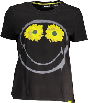 Produktbild von Stylisches Damen Kurzarm-T-Shirt in Schwarz mit Print und Rundhals