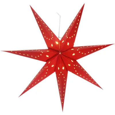 Produktbild von LED Weihnachtsstern, Papier rot, 70 cm REDSTAR