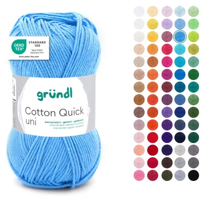 Image de Gründl Coton quick uni,50g.100%coton,mercerisé,fil à crocheter et à tricoter,50g / 125 m,NS 3-4 127