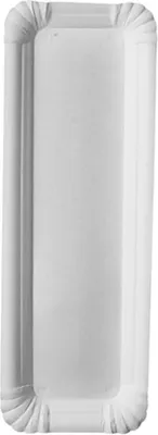 Produktbild von Teller, Pappe "pure" eckig 8 cm x 23 cm weiss