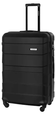 Image de Valise cabine rigide, dimensions 55x40x20 cm, avec roulettes, idéale pour les voyages en avion