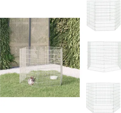 Image de vidaXL Cage à lapins 6 panneaux 54x80 cm Fer galvanisé - Habitats & Enclos pour petits animaux