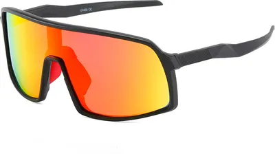 Zdjęcie produktu dla INF Stylowe okulary przeciwsłoneczne z polaryzacją - Czarna oprawka, czerwone soczewki rtęciowe