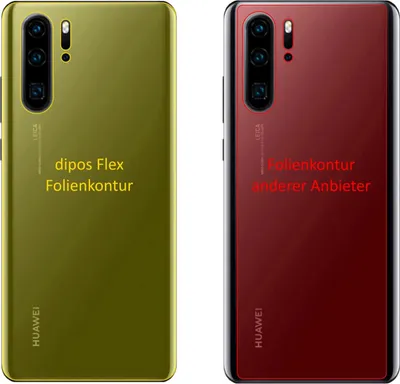 Produktbild von 3x Huawei P30 Pro Rückseite Schutzfolie Folie, 100% Displayabdeckung, dipos Flex
