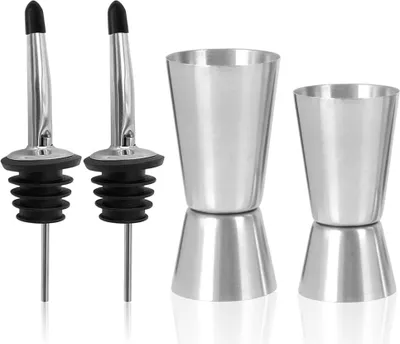 Produktbild von Cocktailshaker Set von 4 mit Doppelmaßbechern für professionellen und Heimgebrauch