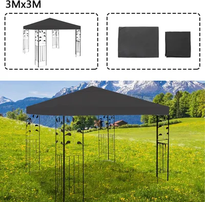 Image de EINFEBEN Toit de remplacement Protection solaire Bâche de toit 3x3M pour tente de réception Toit de pavillon