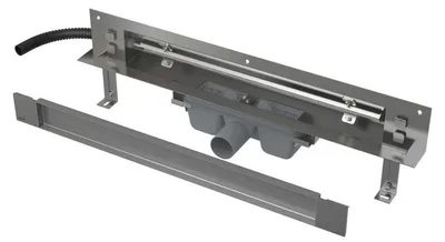 Immagine prodotto di Sistema di drenaggio per installazione a parete Alcadrain (Alcaplast) con copertura per l'inseriment