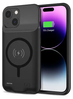 Zdjęcie produktu dla Techsuit Power Pro MagSafe etui z power iPhone 15 Plus 8500mAh - czarne