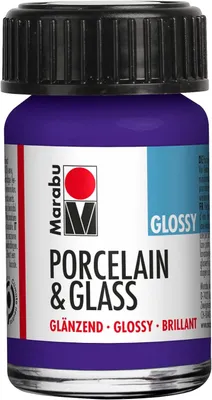 Produktbild von Marabu Farbe "Porcelain & Glass" glänzend 15 ml violett