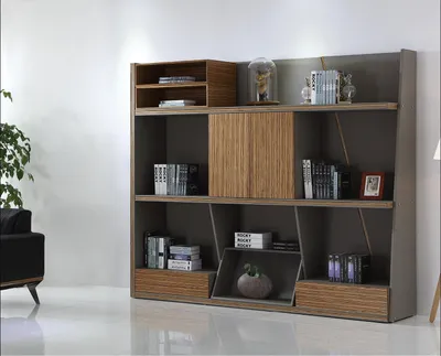 Produktbild von Holzschrank in Schwarz – Elegantes, modernes Design für Wohnzimmer