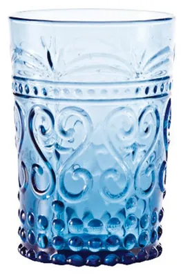 Produktbild von Zafferano 6er-Set Trinkgläser aus der Provenzale-Kollektion aus türkisfarbenem Glas, handgefertigt mit Reliefdekor für den täglichen Gebrauch