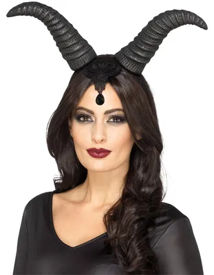 Produktbild von Smiffys - Damen Dämonenhörner - Stirnband "Queen's" SM1166 (Einheitsgröße) (Schwarz)