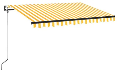 Produktbild von vidaXL Automatische Markise mit LED & Windsensor 350x250 cm Gelb/Weiß