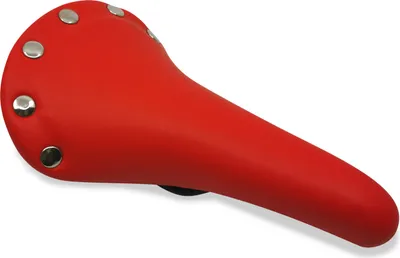 Produktbild von Retro Vintage Singlespeed Fahrrad Sattel mit Nieten Wasserdicht Rot