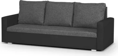 Produktbild von 3-Sitzer-Sofa mit Schlaffunktion HUBERT - Grau/Schwarz