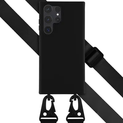 Produktbild von Selencia SilikonHülle mit abnehmbarem Band Samsung Galaxy S23 Ultra - Schwarz