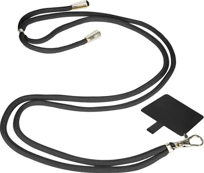 Produktbild von Avizar, FlexWeave verstellbare Smartphone Nylonkette 80cm Karabinerhaken, Schwarz