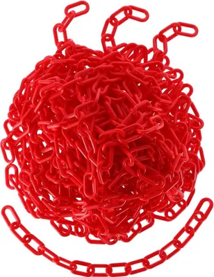Produktbild von TIBU Absperrkette Kunststoff Warnkette Kunststoffkette 8 mm Stärke - Rot - Länge 100 cm
