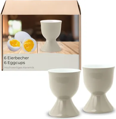 Produktbild von Eierbecher 6er Set, Ø 5x7 cm, in Taupe aus Keramik