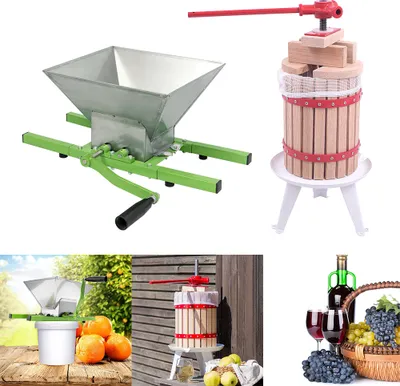 Obrázok produktu pre XMTECH 6L lis na ovocie Lis na víno Mechanický lis na víno Lis na ovocie Lis na ovocie Berry Press + 7L mlynček na ovocie Drvič na ovocie