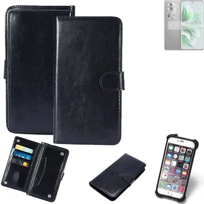 Produktbild von K-S-Trade 360° Hülle kompatibel mit Oppo Reno11 schwarz Kunstleder Case BookCase WalletCase Kunstlederederhülle Handyhülle, Rundumschutz Bumper