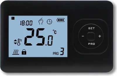 Produktbild von Kesselthermostat - Schwarz - Digital, 7 Schaltpunkte, 24-Uhr