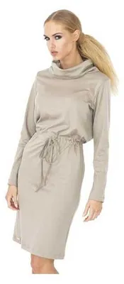 Produktbild von Elegantes Kleid mit Schalkragen; Khaki XL/42