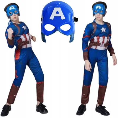 Produktbild von Hopki Captain Superhelden Kostüm mit Muskeln und Maske