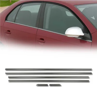 Zdjęcie produktu dla Listwy okienne do VW Jetta 2010-2018 stal nierdzewna ciemna 6szt