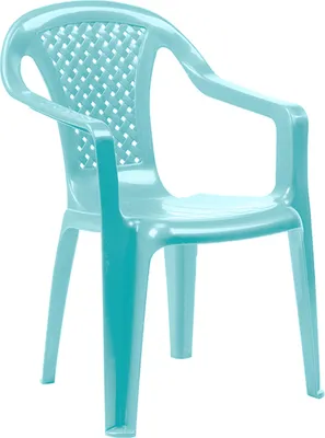 Kinder Stapelstuhl Bistrostuhl Rattan-Optik Blau Kunststoff