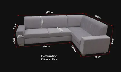 Produktbild von Sofa Schlafsofa Designer Sofa mit Bettfunktion + Bettkasten Ecksofa Couch NEU