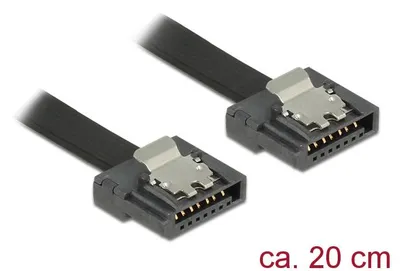 Produktbild von DeLOCK 0.2m 2xSATAIII, 0,2 m, SATA III, Männlich/Männlich, Schwarz, Gerade, Gerade
