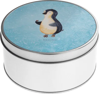 Produktbild von Mr. & Mrs. Panda Dose Pinguin Marienkäfer - Eisblau - Geschenk, Pinguine, zuckerdose, Liebe, Aufmerksam, Kaffeedose, Blechdose, Teedose, Kleine Wunder, Vorratsdosen