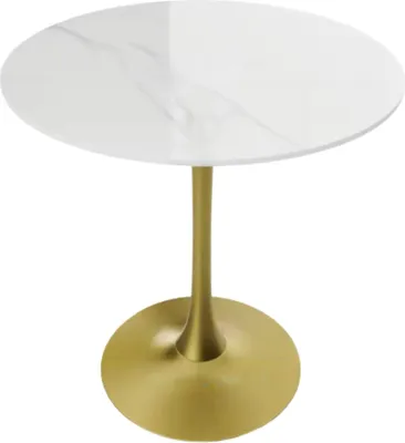Immagine prodotto di Tavolo da pranzo rotondo - Pietra sinterizzata e metallo - Tavolo da bistrot e bar - Altezza 78,5 cm - Moderno e
