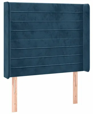 Produktbild von vidaXL Kopfteil mit Ohren Dunkelblau 93x16x118/128 cm Samt