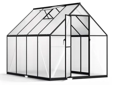 Obrázok produktu pre Skleník Eikuavons, čierna zimná záhrada vyrobená z hliníkovej zliatiny, s certifikáciou CE, rozmery: 224 × 170 × 195 cm