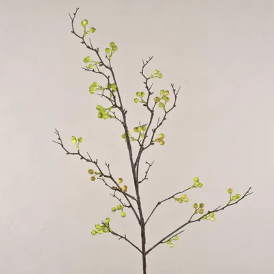 Produktbild von artplants.de Kunst Scheinbeeren Zweig LEERDIK mit Früchten, grün, 120cm - Künstlicher Beerenzweig
