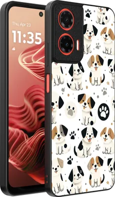 Produktbild von Smartphonica Handytasche passend für Motorola Moto G35 mit Hundedruck - TPU zurück Abdeckung Fall Hund Design