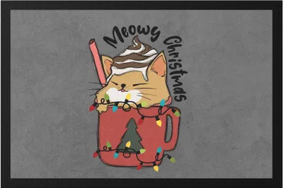 Produktbild von Meowy Christmas Fußmatte Cat Katze Katzenliebhaber Weihnachten Frohes Weihnachtsfest Heilig Abend Advent