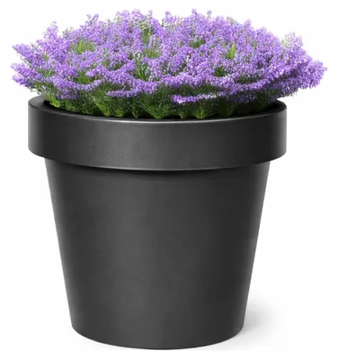 Produktbild von Mega Collections Pflanzentopf/Blumentopf - Kunststoff - schwarz - D16 cm