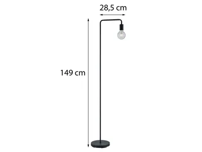 Image de Lampadaire industriel sans abat-jour - Design industriel - Lampes de salon et de chambre à coucher