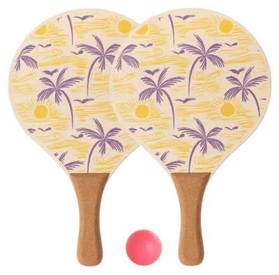 Produktbild von Softee Palm Strandschläger-Set aus Holz mit Ball