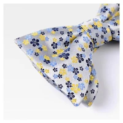 Produktbild von Vorgebundene Fliege und Einstecktuch für Herren, Blumenmuster, für formelle Anlässe, Hochzeit, Business, Feier