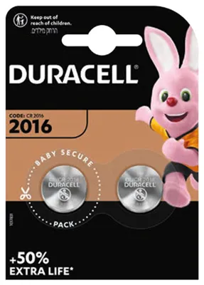 Image de Duracell Pile bouton au lithium 3V 2016 DL/CR2016 2 unités