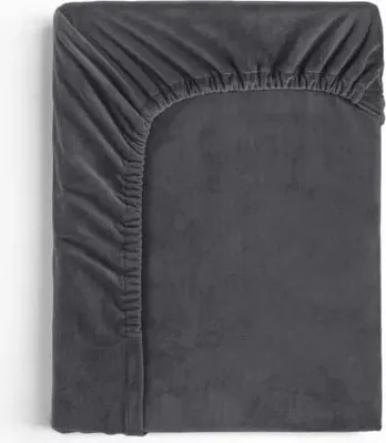 Produktbild von Sleeptime Velvet Spannbettuch Anthrazit 140 x 200 cm