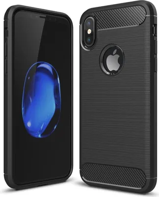 Produktbild von Schutzhülle Handyhülle für Apple iPhone X / XS Case Cover Carbon Optik Schwarz