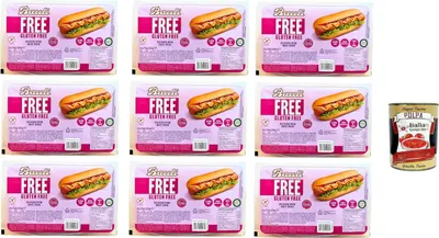 Produktbild von Bauli Free Hot Dog Brötchen – 2 Stück à 75g – Glutenfrei, Palmölfrei und Extra Weich 9x150gr + Italian Gourmet polpa 400g